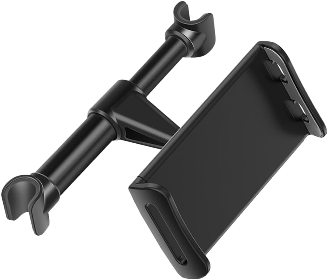Car Headrest Mount, Adjustable 360 Rotating Tablet Holder for 5.3″-10.2″ Devices, Universal Car Backseat Phone Mount for Kids, Fit for iPhone Pro Max, Galaxy Tabs (Black)