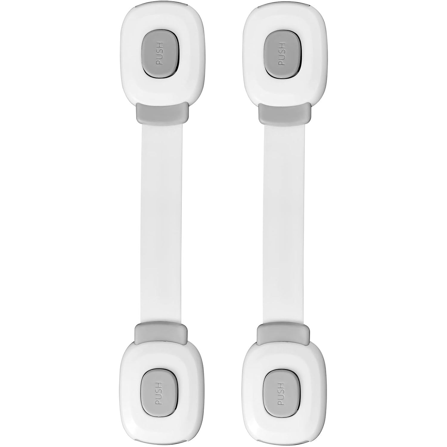 Fursafe&Q Baby Cabinet Locks, Child Safety Cabinet Proofing -Child Safety Strap Locks Adhesive Drawer Fridge Ovens Door Toilet Latches No Drill Multi-Purpose for Furniture Kitchen Lock (Grey, 2Pack)