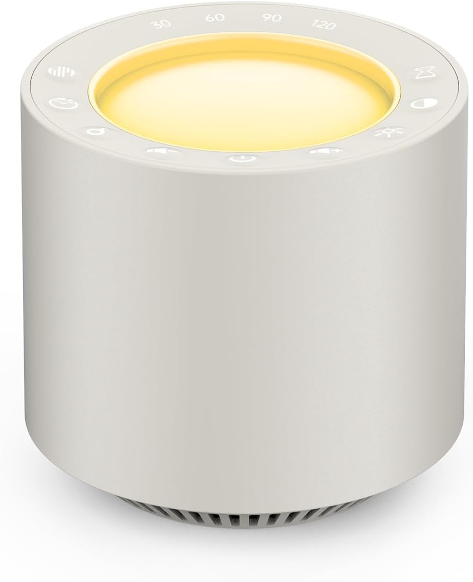 White Noise Sound Machine: Red Light Therapy Sleep Sound Machine with 38 Soothing Sounds & Calming Womb Soother, Memory Function, Dimmable Nursery Night Light with Timer for Baby Adult Gift