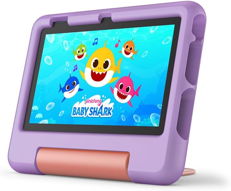 Amazon Fire 7 Kids Tablet Backpack Bundle — Bundle includes Amazon Fire 7 Kids tablet, 16GB, Purple & Red Backpack