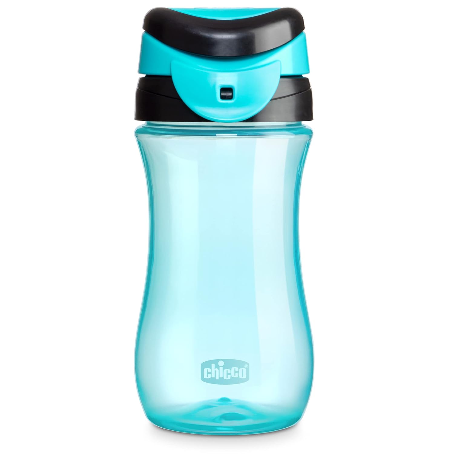 Chicco My Tumbler Toddler Sippy Cup for 2+ Years, 12oz Spill-Proof when Closed Water Bottle with Free-Flow Spout, Flip-Up Carry Handle, Easy Grip, BPA Free, Teal