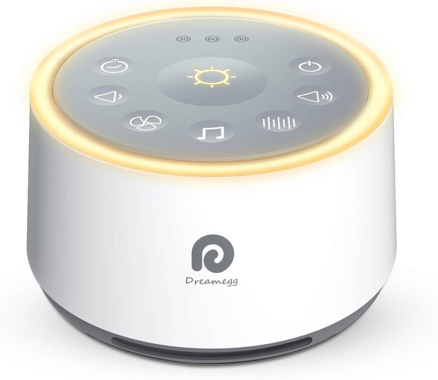 Dreamegg D1 Sound Machine Baby – White Noise Machine for Baby with Night Light, 24 High Fidelity Sounds, Timer & Memory Feature, Noise Machine with Nursery Lamps for Adults, Home, Office (White)
