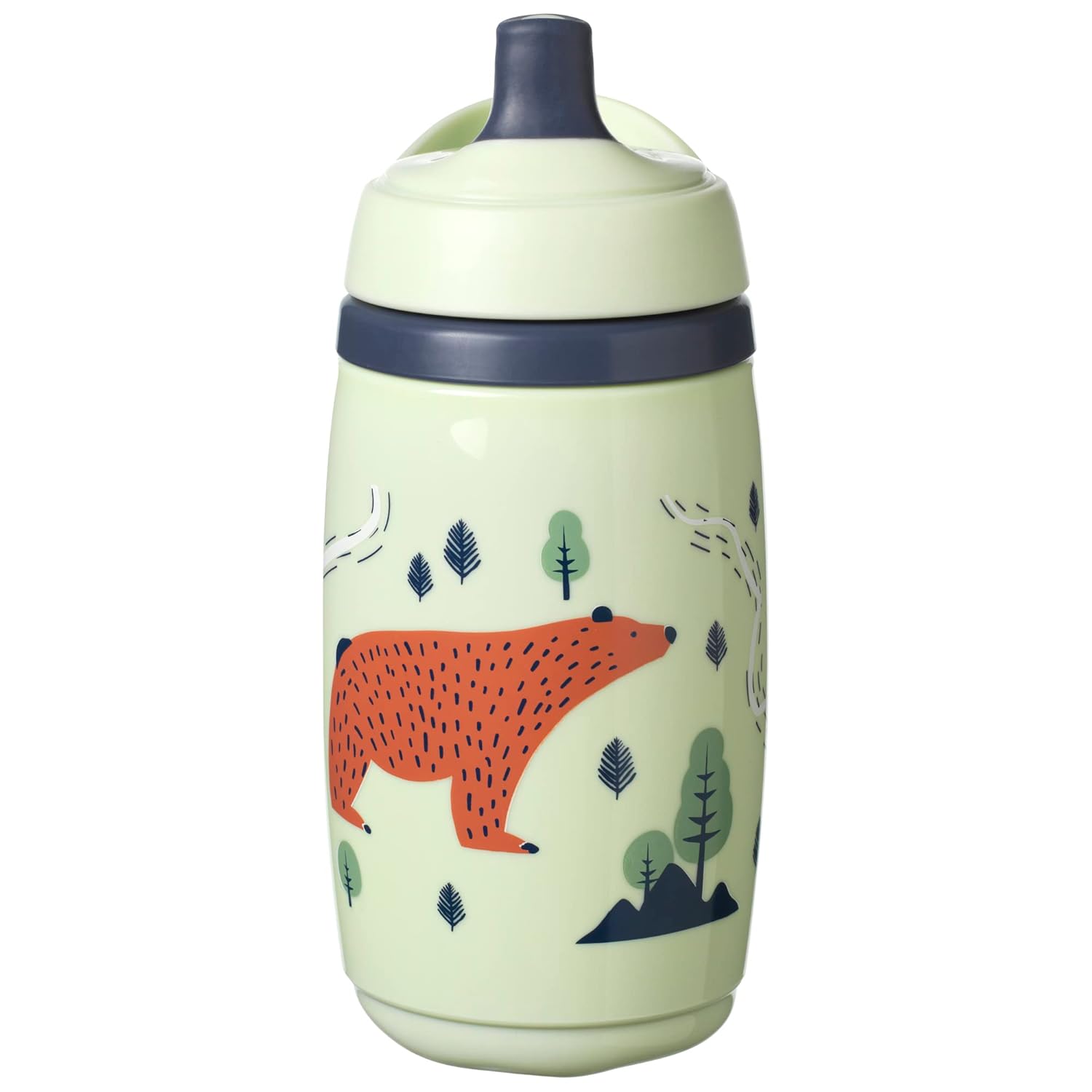 Tommee Tippee Insulated 9oz Sporty Toddler Water Bottle, No Spill Sippy Cups for Toddlers 1-3, INTELLIVALVE 100% Leak-Proof, Shake-Proof Antimicrobial Technology, BPA Free, Animal Print, Pack of 1
