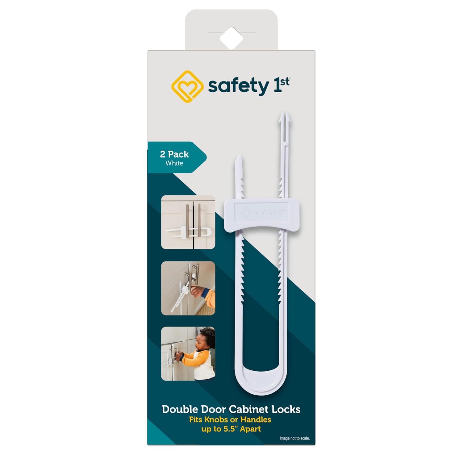 Safety 1st Double Door Baby-Proofing Cabinet Lock 2 Pack, White