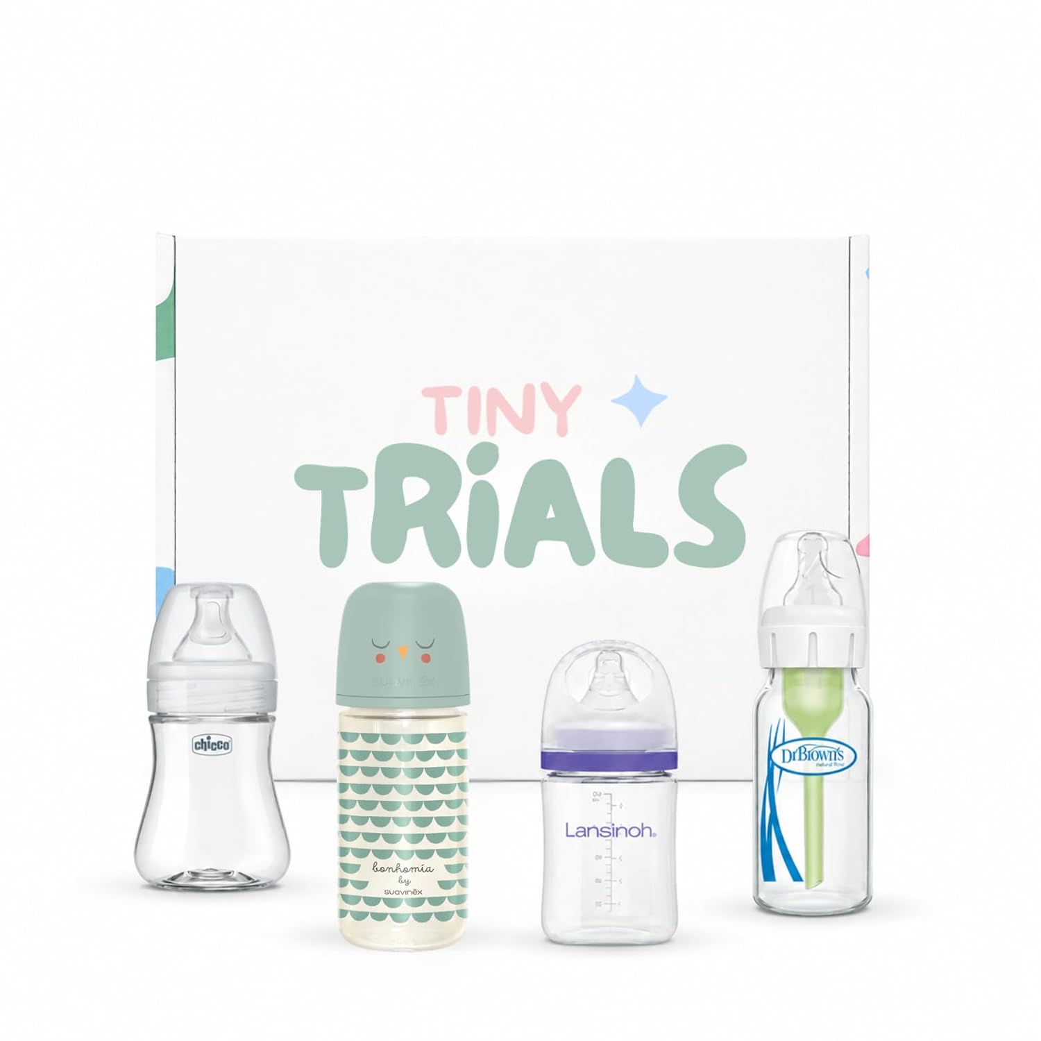 Glass Baby Bottle Variety Pack Newborn 0+ Anti-Colic Non-Toxic Glass Bottles Featuring Dr. Brown’s, Lansinoh, Chicco & Suavinex Baby Bottle Discovery Box