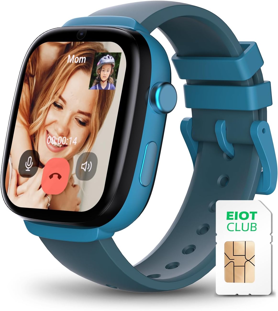 EIOTCLUB Kids Smart Watch MX3 | 4G LTE Video Call & GPS Tracker | School Mode & Safe Zones | SOS Button & Parental Controls, Task & Mood Log | Children Smartwatch IP68, for Ages 4-12(for US)