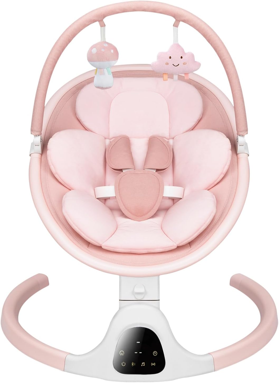 Baby Swing for Infants, Infant Swing with 5 Swing Speed, Built-in Soothe Melodies, 5-Point Harness, Electric Infant Swing with Bluetooth for Indoor & Outdoor Use (Pink)