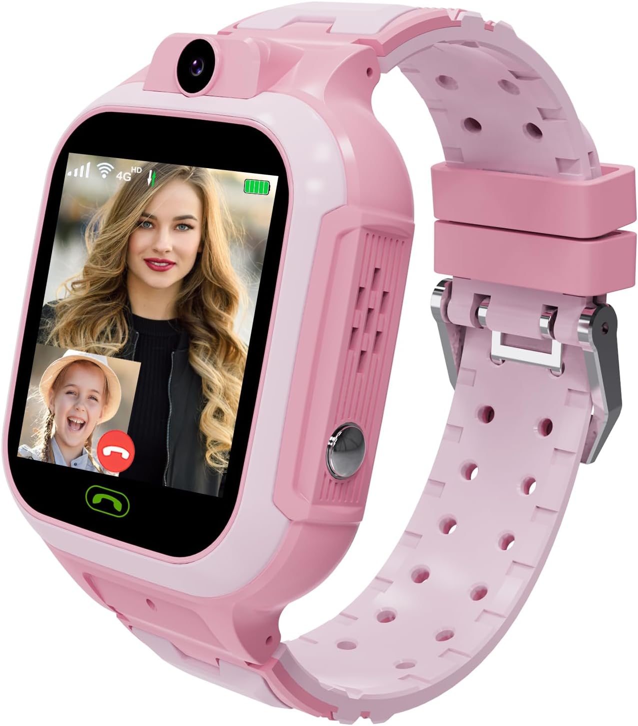 4G Kids Smart Watch GPS Tracker – Smartwatch with Two Way Call Video Calling Voice Chat SOS Class Mode Stopwatch Pedometer Games Wi-Fi Touch Screen Alarm Clock Smartwatches for Boys Girl (Pink)