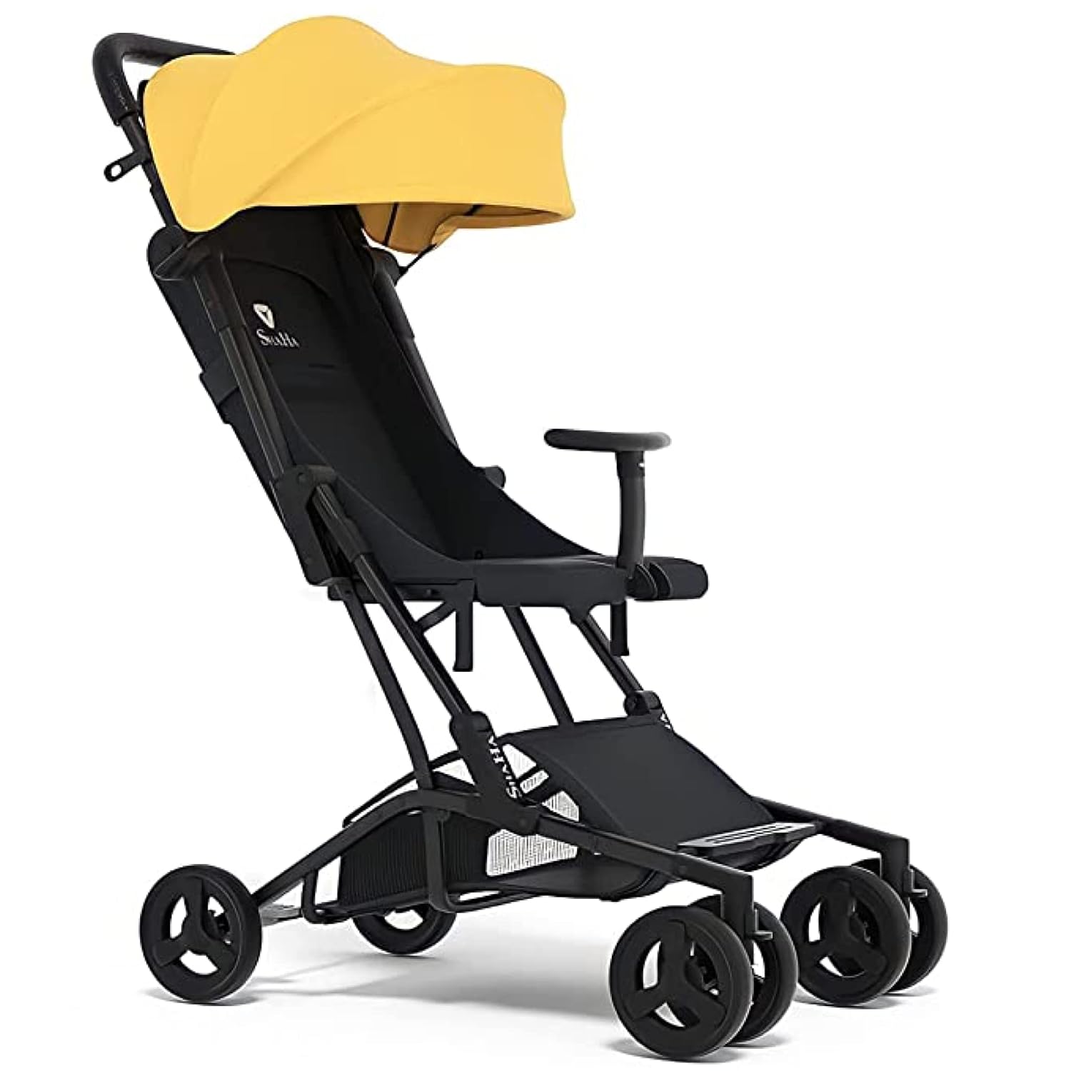 ShaHa® Lightweight Stroller for Toddlers, Travel Stroller for Airplane with One-Hand Fold, Baby Umbrella Strollers with Large Sun Canopy and Reclining Backrest, Included Travel Bag (Yellow)