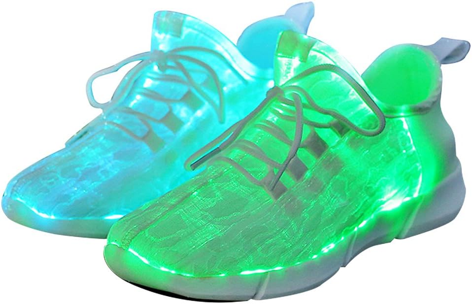 Fiber Optic LED Light up Shoes for Kids, Men and Women, Lightweight Sneakers USB Charging Glowing Party Shoes (US