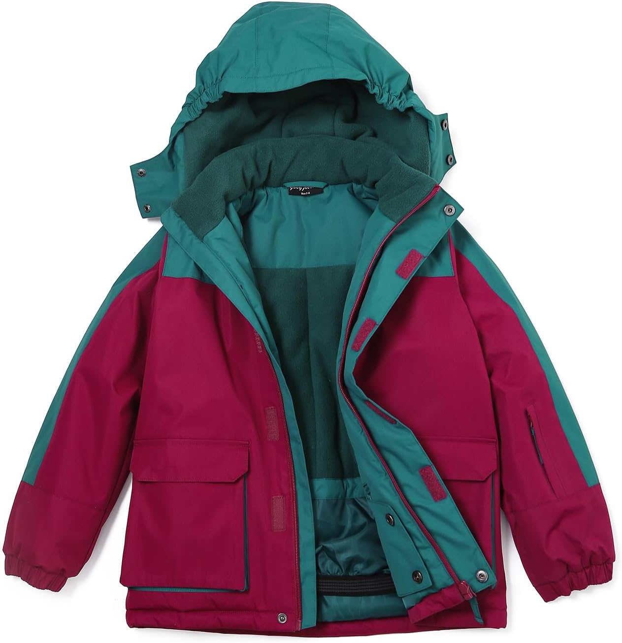 YINGJIELIDE Girl’s Waterproof Ski Jacket,Kids Outdoor Snowboarding windproof Jacket,Fleece Lined Hooded,Warm Winter Snow Coat