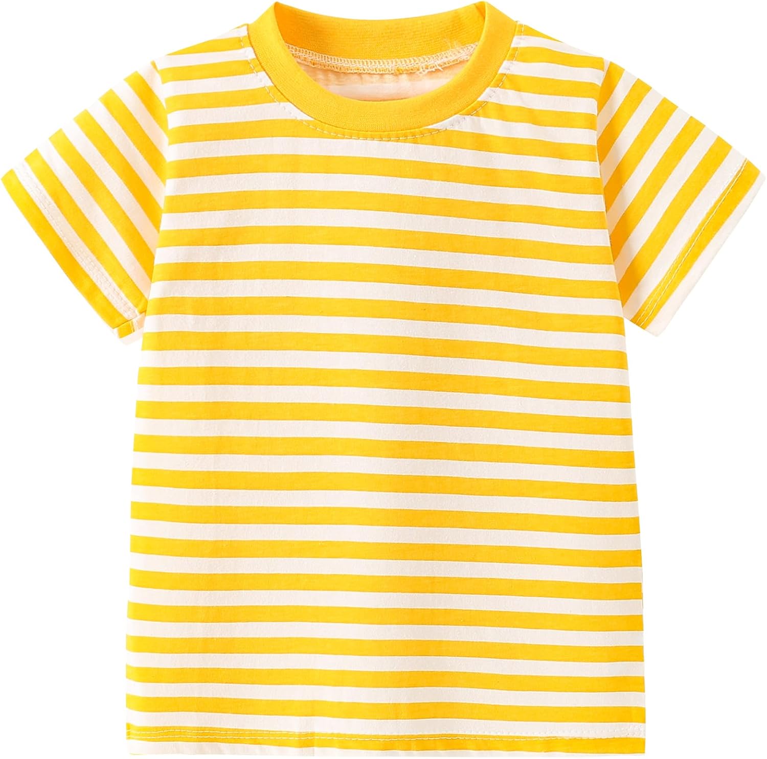 Toddler Boys Girls T Shirts Kids Colorful Striped Shirt Cotton Crew Neck Short Sleeve Tee Tops Blouse for 1-8 Years