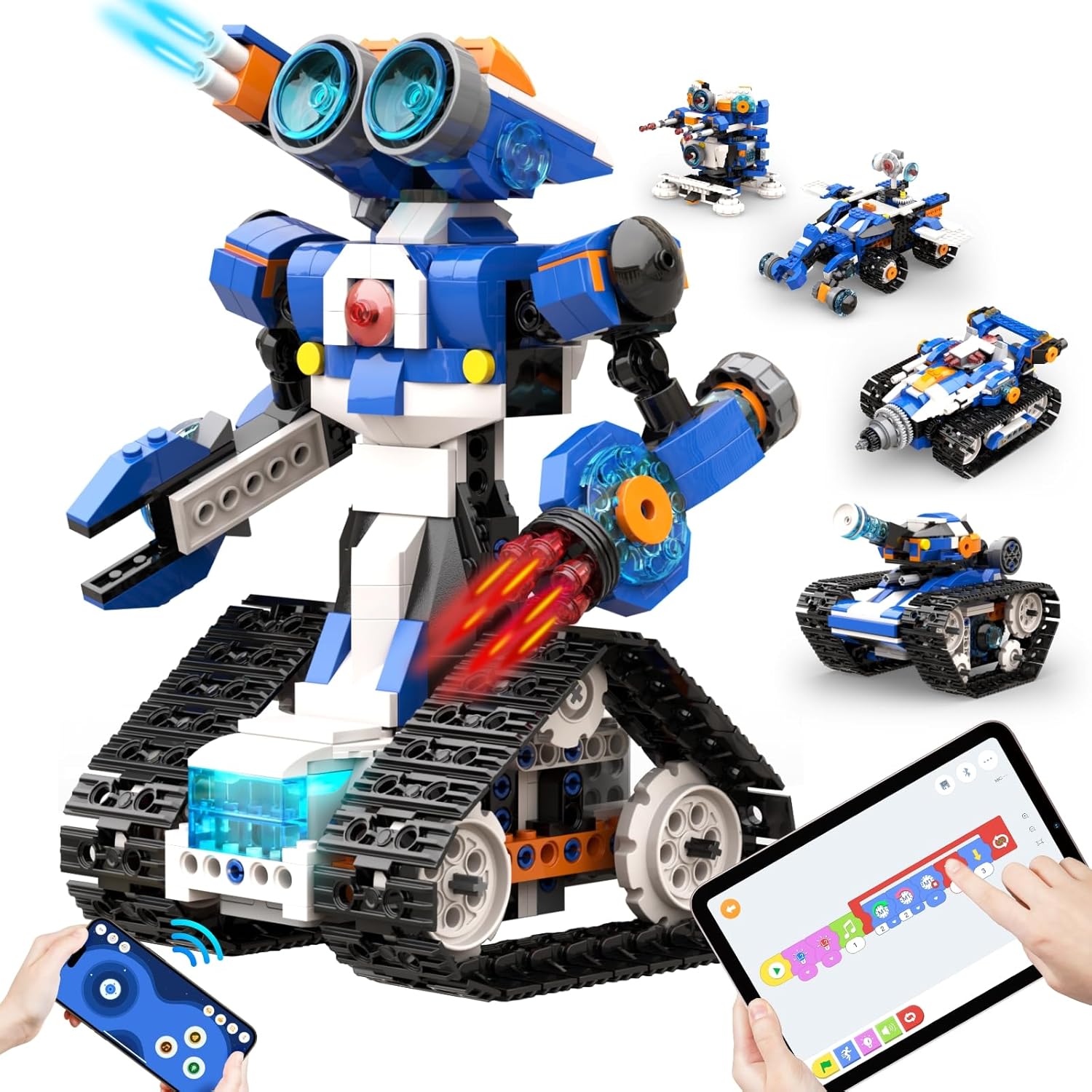 Apitor STEM Robot Toy 6-in-1 Robot Building Kit for Boys Age 8-12, APP Remote Control STEM Coding Toys, Educational Robotics Gifts for Boys Girls Kids Ages 7 8 9 10 11 12 (480 Pieces)