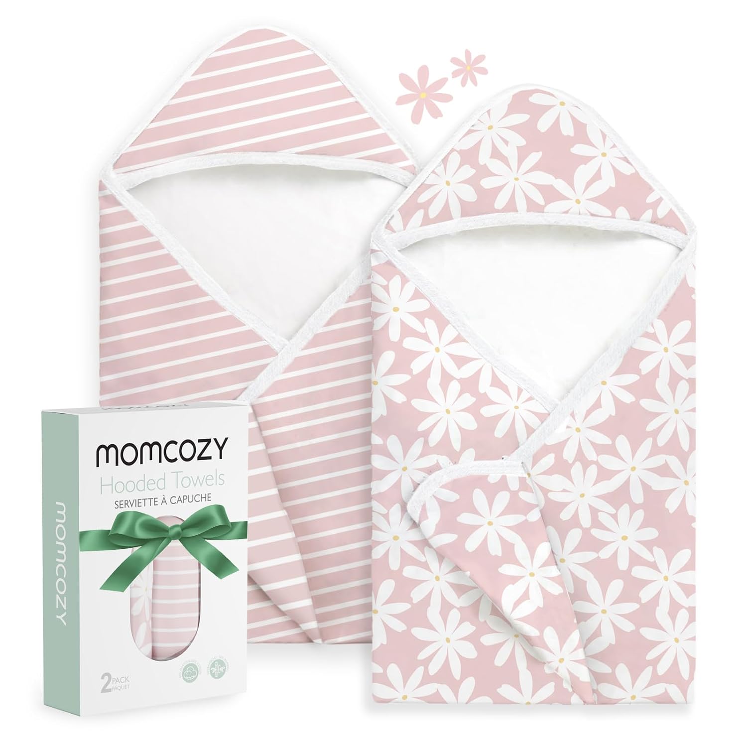 Momcozy Baby Towel with Hooded – Ultra Soft & Absorbent Large Bath Towel Set for Comfort & Gentle on Baby’s Skin – Shower Gift & Bath Essential & Baby Registry Search for Newborn,Infant,Toddler,Kids