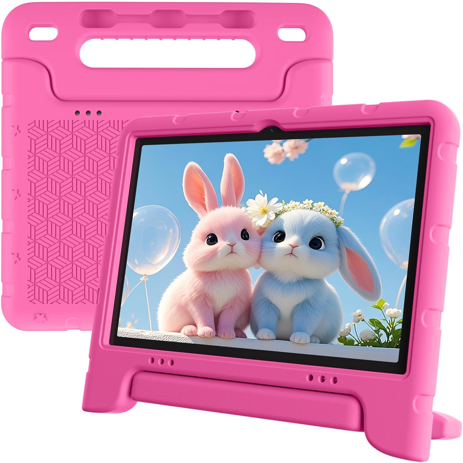 EDDBNi Kids Tablet Android 15 Tablet 10 inch Kids Tablets with Case Quad Core 64GB Dual Camera Parental Controls 2.4G WiFi Educational Tablets