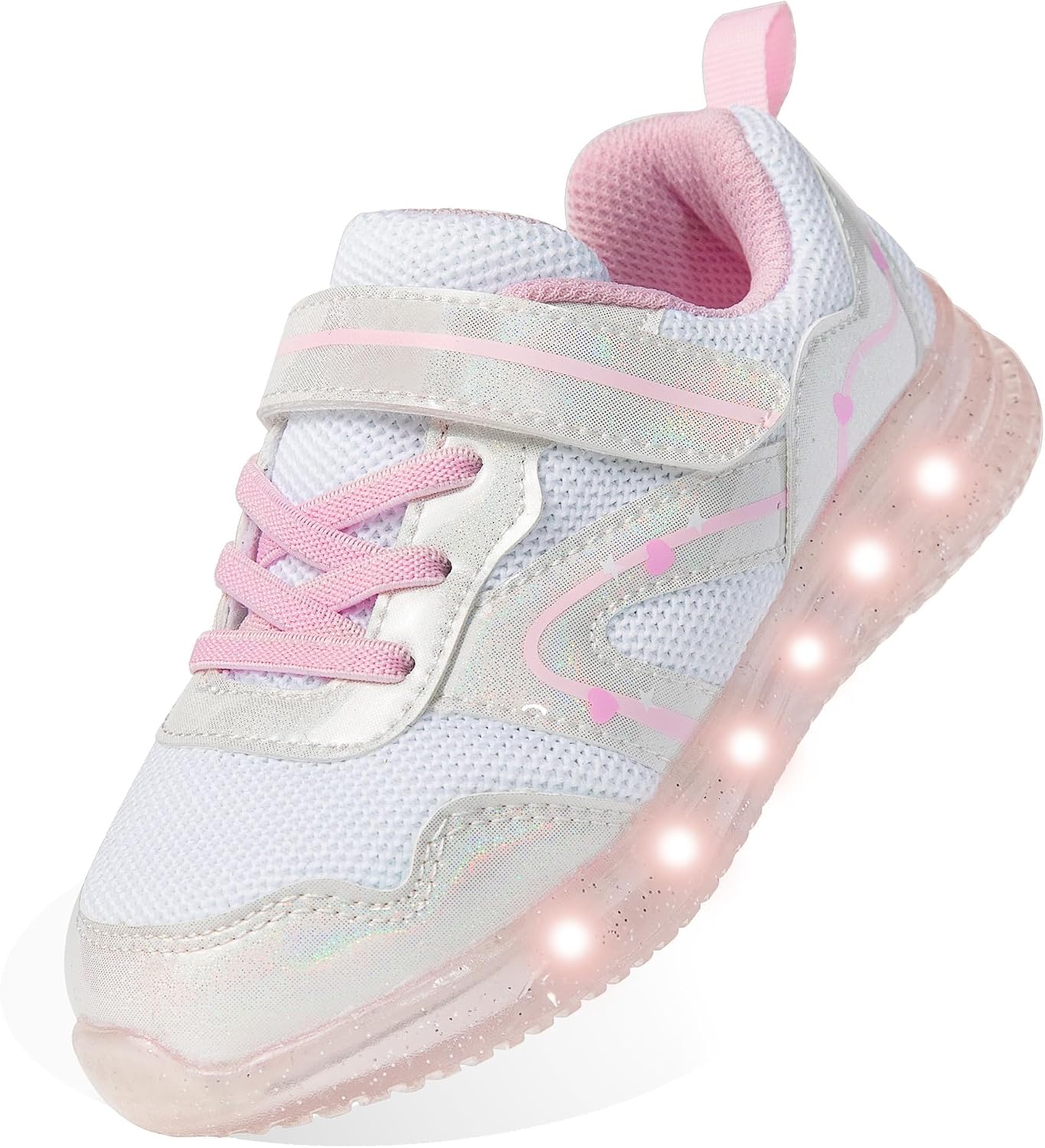 SKYWHEEL Toddler Girls Boys Light up Shoes LED Flashing Lightweight Mesh Breathable Walking Sneakers for Toddler and Little Kids Running