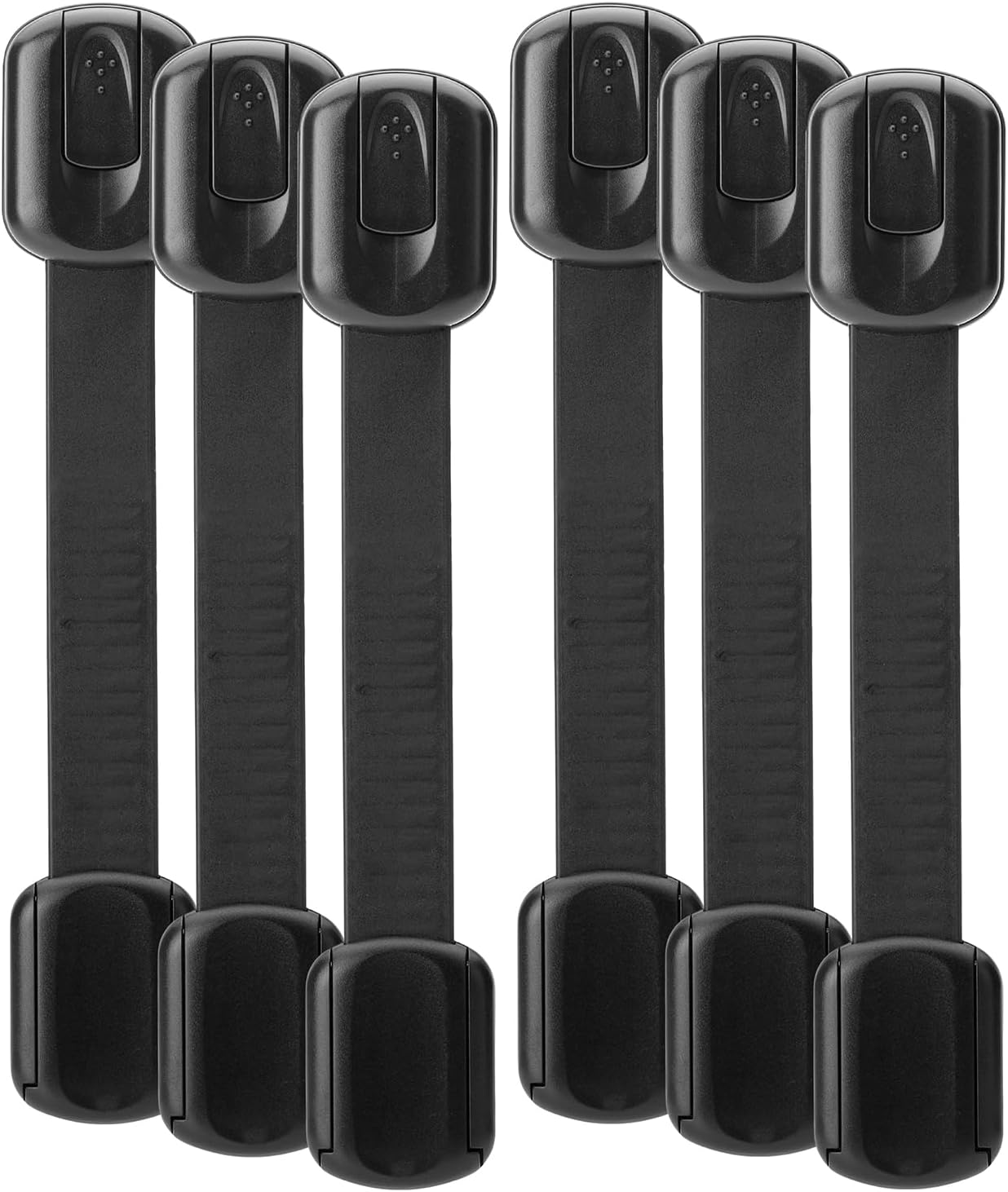 Bate- Child Safety Strap Locks, 6 Pack Baby Locks for Cabinets | Drawers Kitchen Toilet Furniture Fridge Multi-Purpose Easy Install with Quick 3M Adhesive for Childproofing