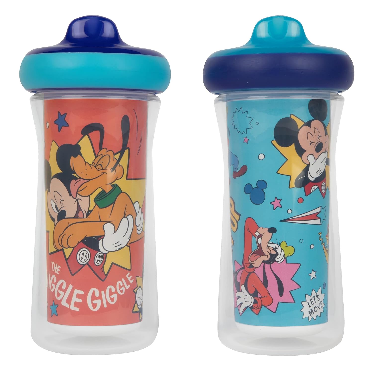 The First Years Disney Mickey Mouse Kids Insulated Sippy Cups – Dishwasher Safe Spill Proof Toddler Cups – Ages 12 Months and Up – 9 Ounces – 2 Count