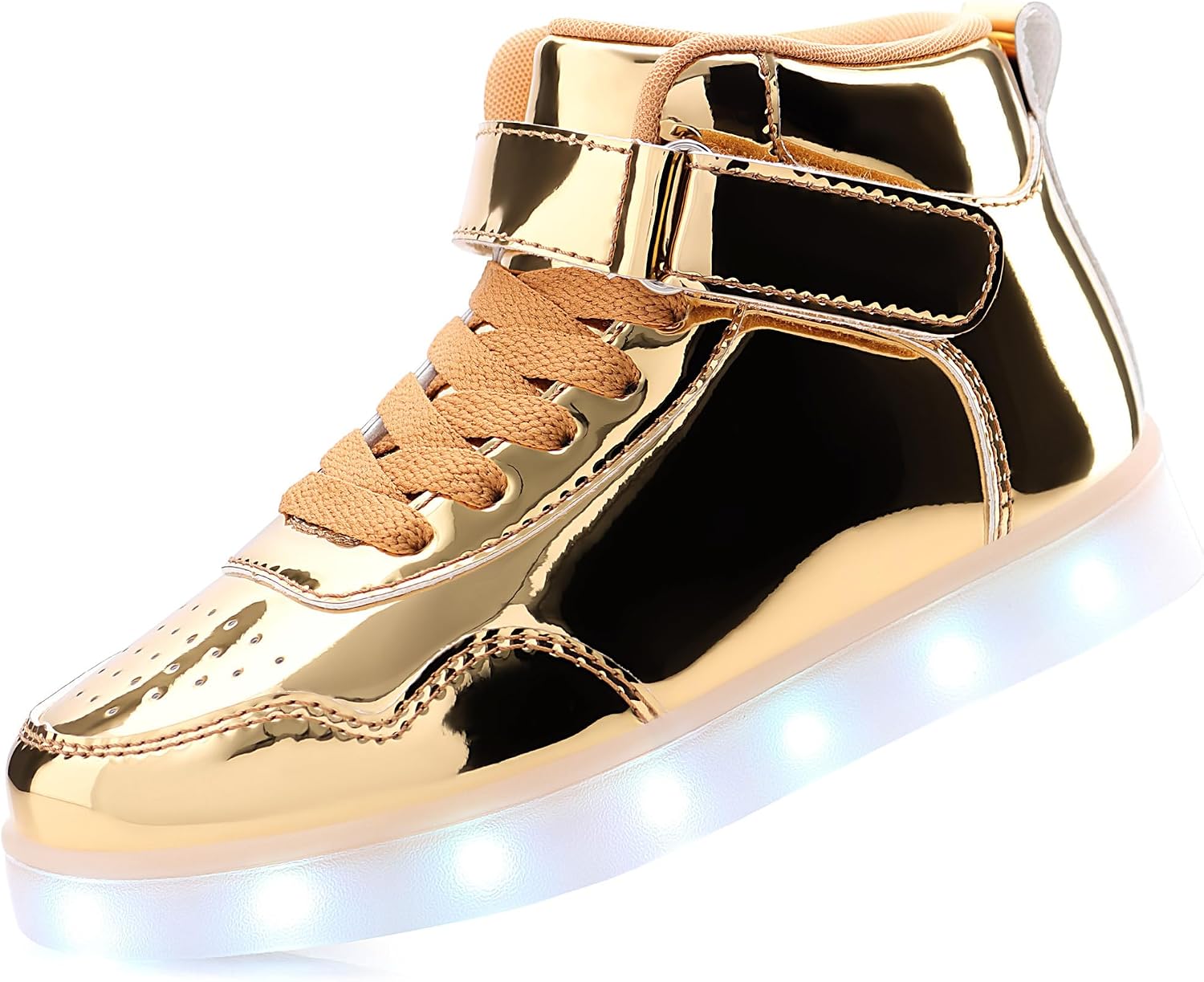 APTESOL Kids LED Light Up Shoes, USB Rechargeable High-Top Sneakers, Lightweight Breathable Cool Glowing Luminous Shoes for Christmas Party Halloween Back-to-School Gifts