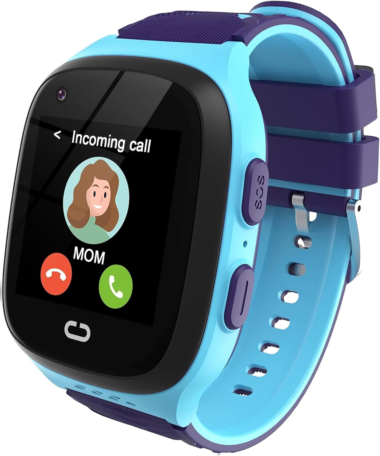 4G Kids Smart Watch with GPS Tracker Location Video Call Cell Phone SOS Calling Voice Chat Touch Screen Camera Alarm Clock Gifts for Age 5-12 Kids (Blue)