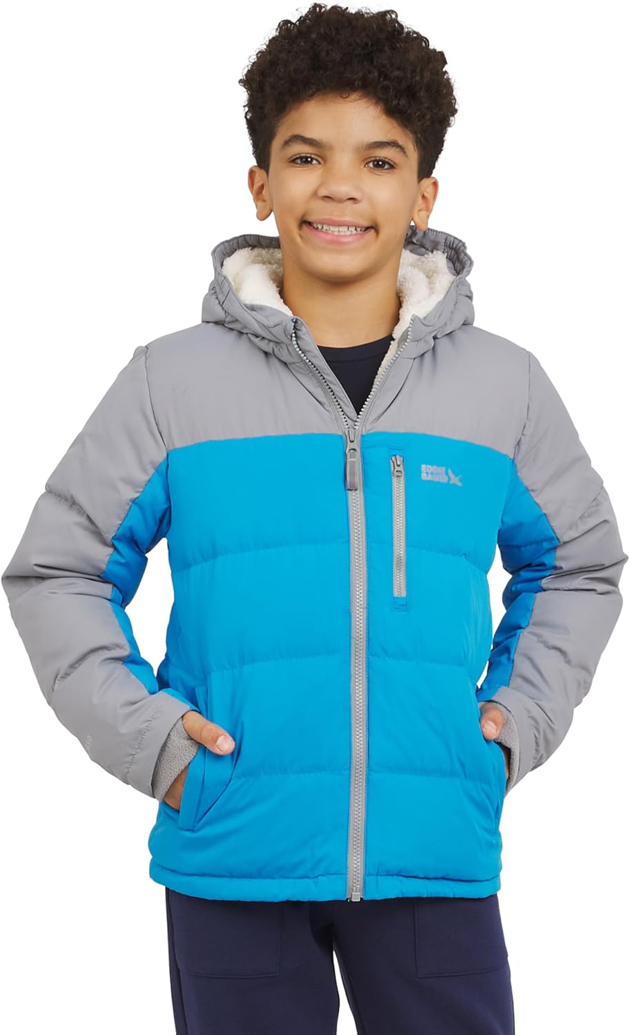 Eddie Bauer Boys’ Classic Heavyweight Faux Fur Lined Hooded Insulated Down Jacket