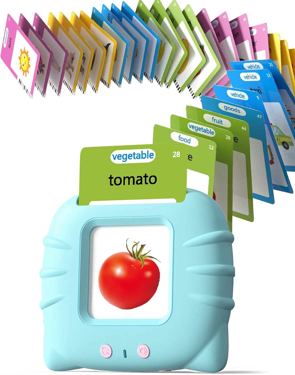 Airbition Talking Flash Cards for Toddlers 1 2 3 4 Year Olds, Montessori Language Learning Toys with 224 Words, Pocket Speech Therapy Toys, and Speech Development Educational Playthings for Children