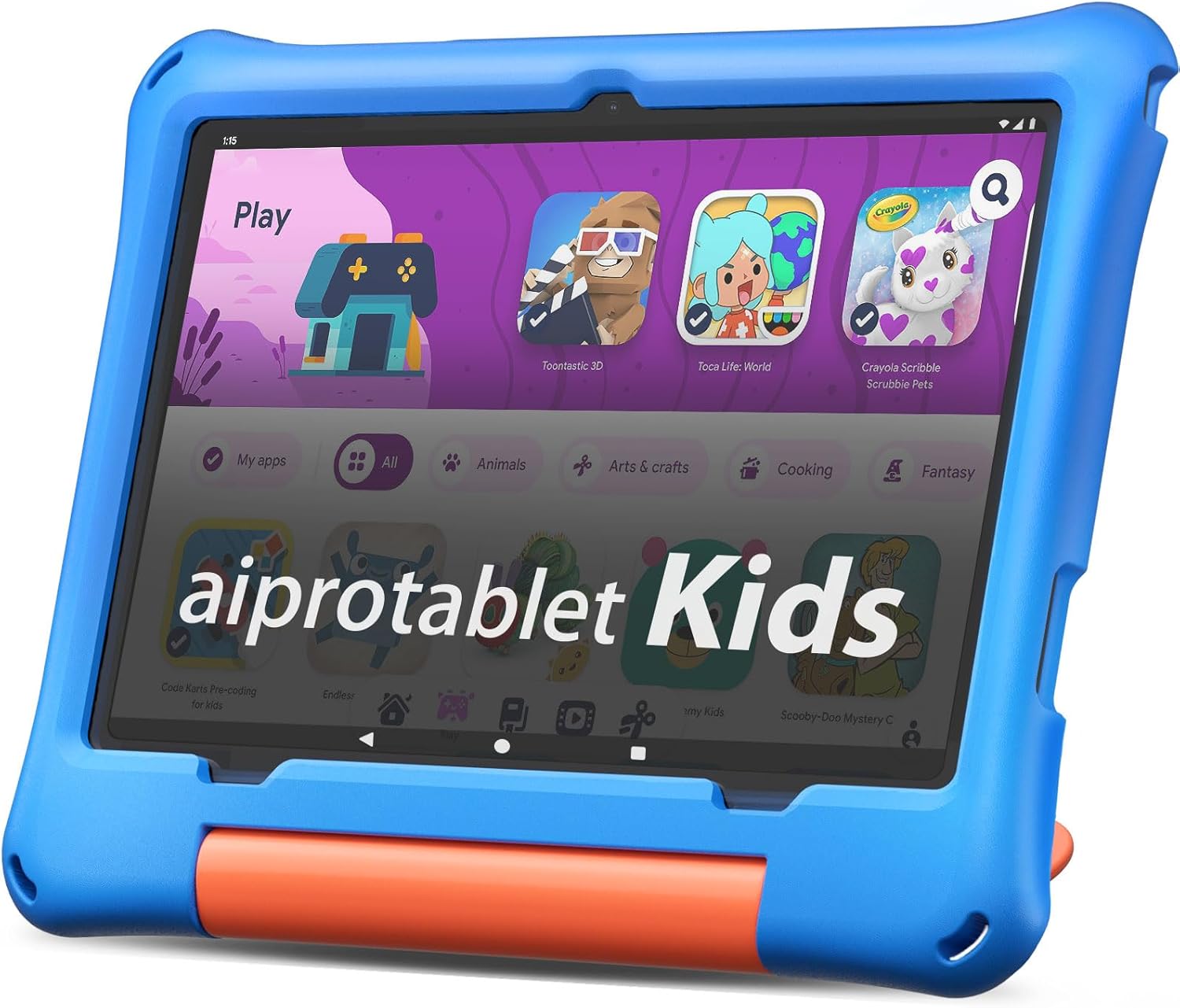 Kids Tablet, Android 16 Tablet for Kids 10 inch Octa-Core with Case, 24GB RAM 64GB ROM 2TB TF Card Expandable for Toddler Children, Parental Control, Dual Camera, BT5.0, WiFi, Gift (Blue)