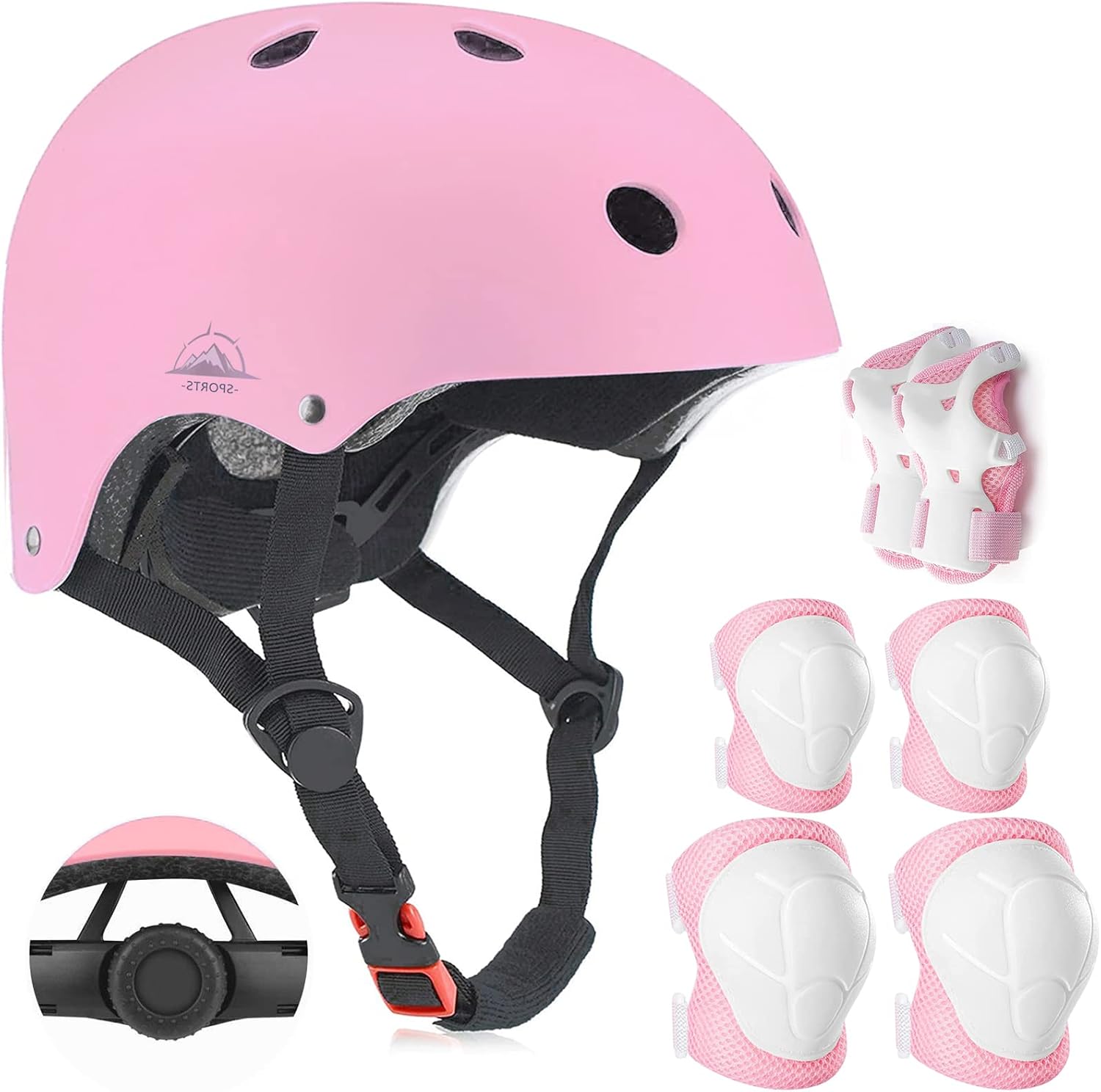 Adjustable Kids Helmet with Knee Pad, Elbow Pads & Wrist Guards – Toddler Bike Helmets for Ages 3-5, 5-8, 8-14 Years – Perfect for Skating, Biking, Cycling, and Skateboard – for Boys and Girls