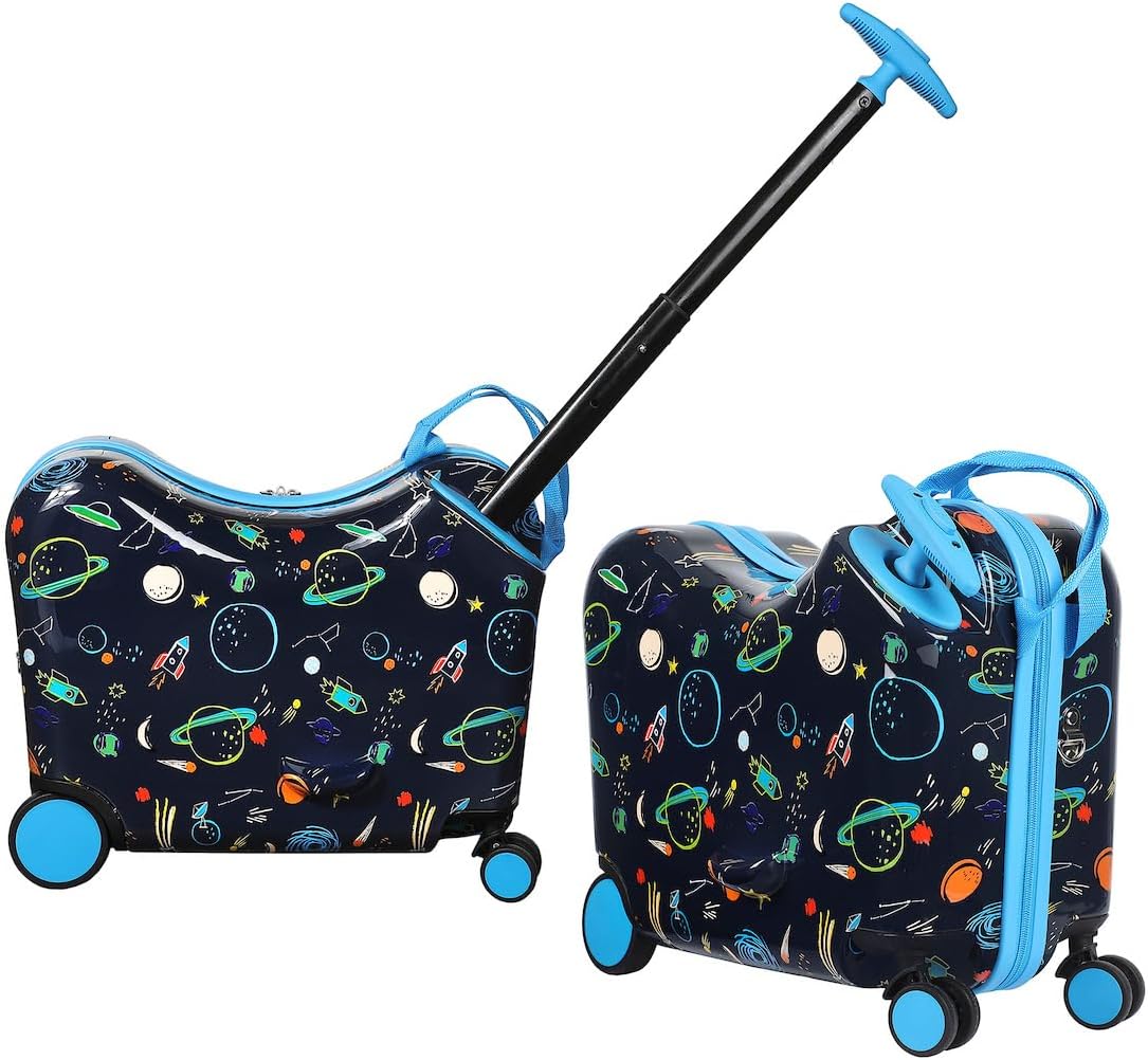 Travel To Space Ride-On 18″ Suitcase For Kids & Toddlers