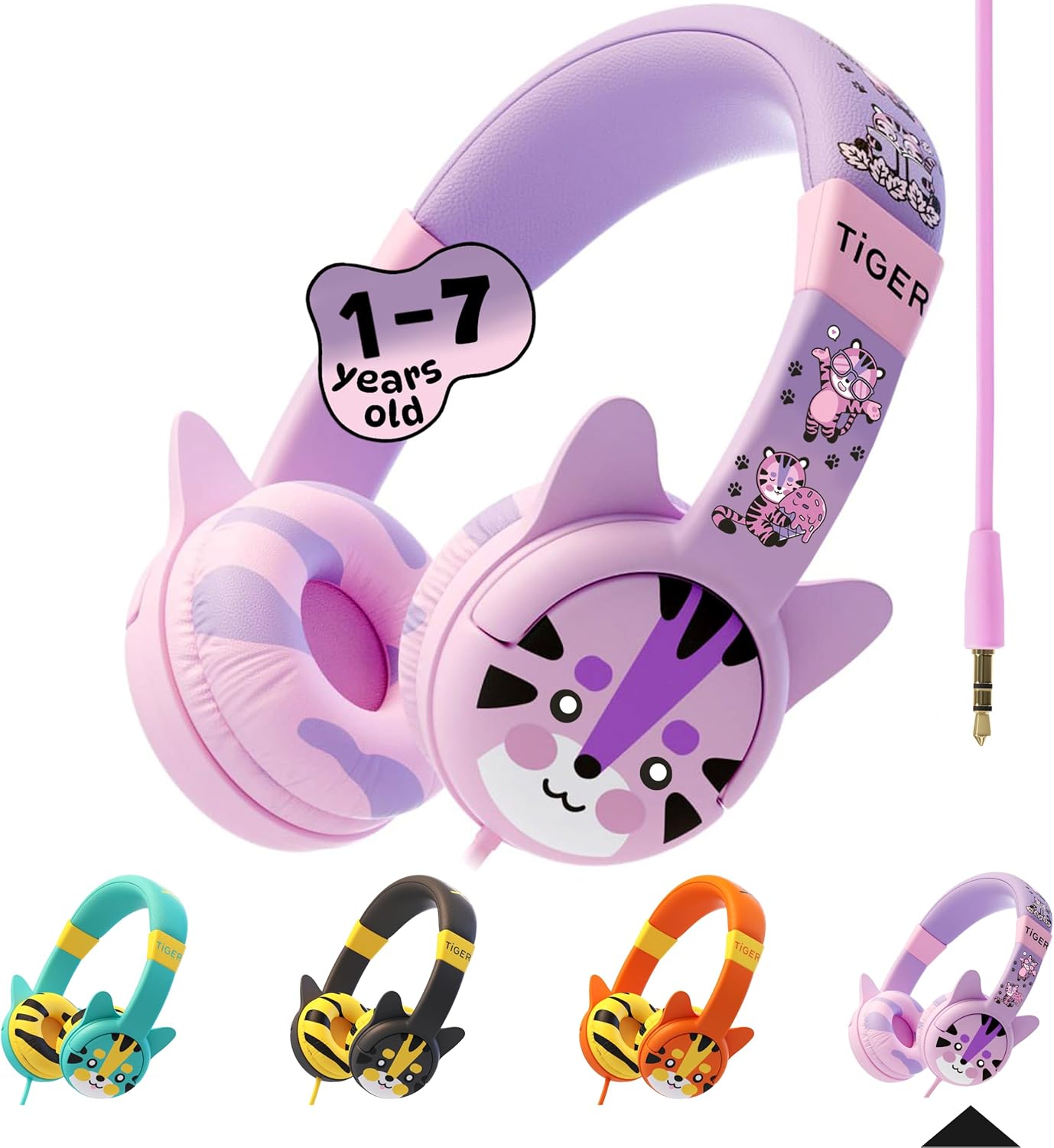 Kidrox Wired Toddler Headphones for 1-7 Years Old — 85dB Volume Limited Baby Headphones for Plane and Car Travel — Children Headset for Airplane, iPad and Tablet, Kids Headphone with Cord for Children