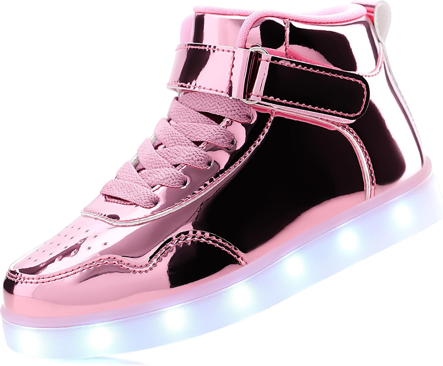 APTESOL Kids LED Light Up Shoes, USB Rechargeable High-Top Sneakers, Lightweight Breathable Cool Glowing Luminous Shoes for Christmas Party Halloween Back-to-School Gifts