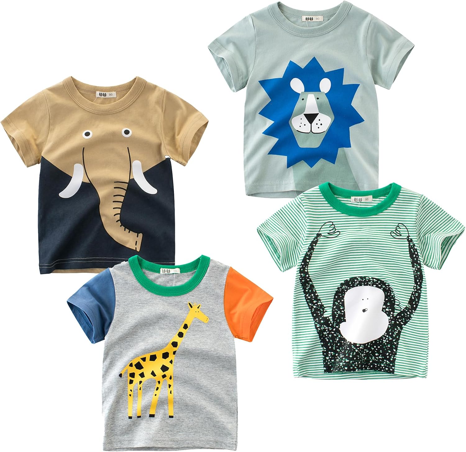 Toddler Boy Shirts 4 Pack Excavator Graphic T Shirts Short Sleeve Crewneck Cotton Tops for Toddler Kids 2 5 Years