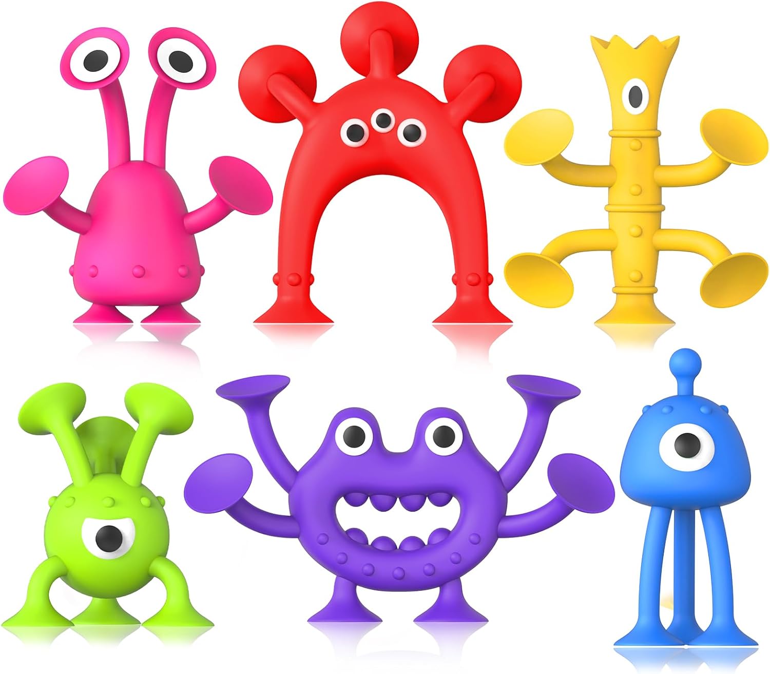 Baby Bath Toys Suction Toy: No Hole Bath Toy for Baby Toddlers – Kids Mini Sensory Fidget Suction Cup Toys for Boys Girls – Window Building Toy Road Trip Travel Essentials for Kids Gifts (Ages 3+)