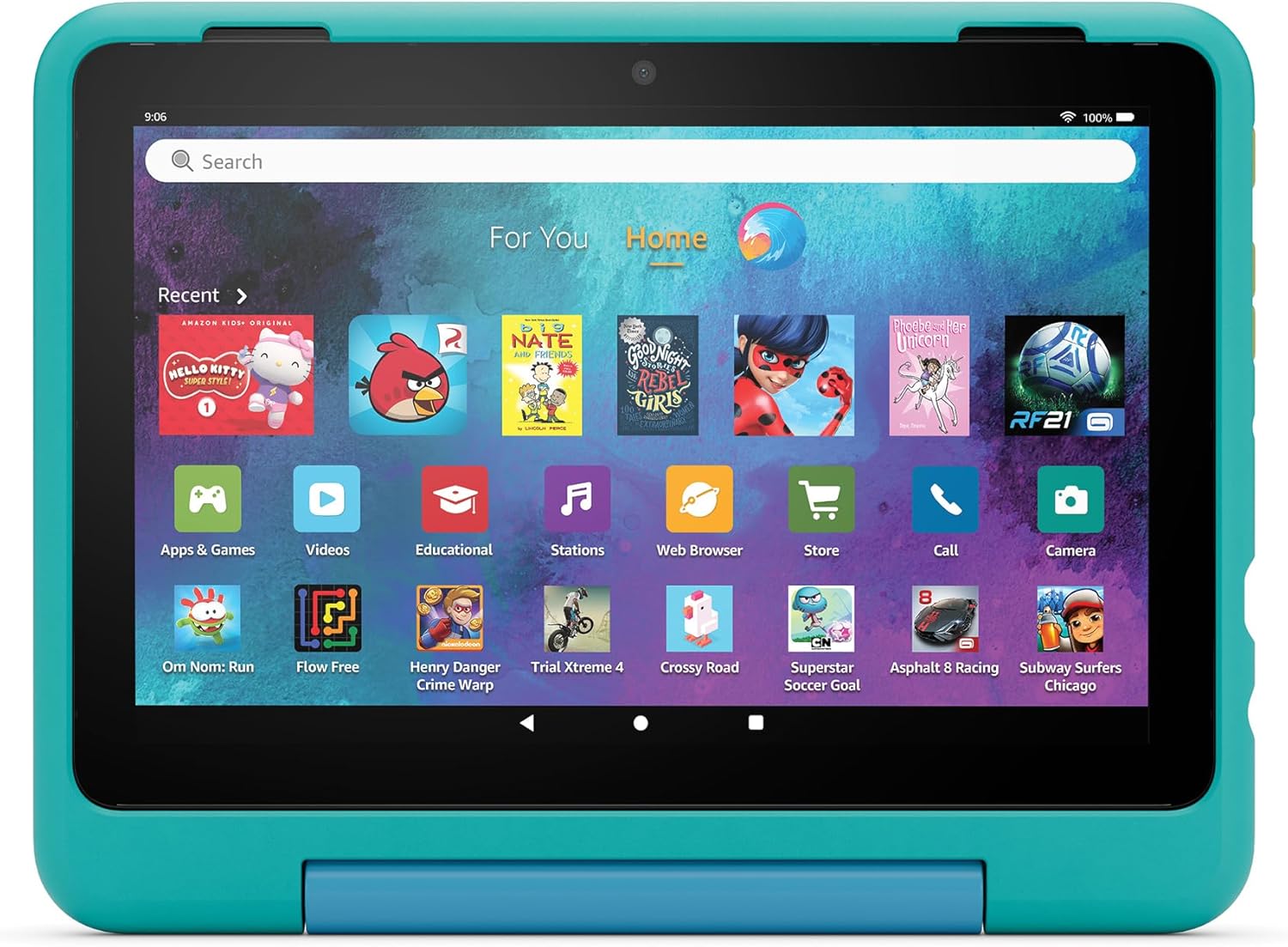 Amazon Kid-Friendly Case for Fire HD 8 tablet (Only compatible with 12th generation tablet), Hello Teal