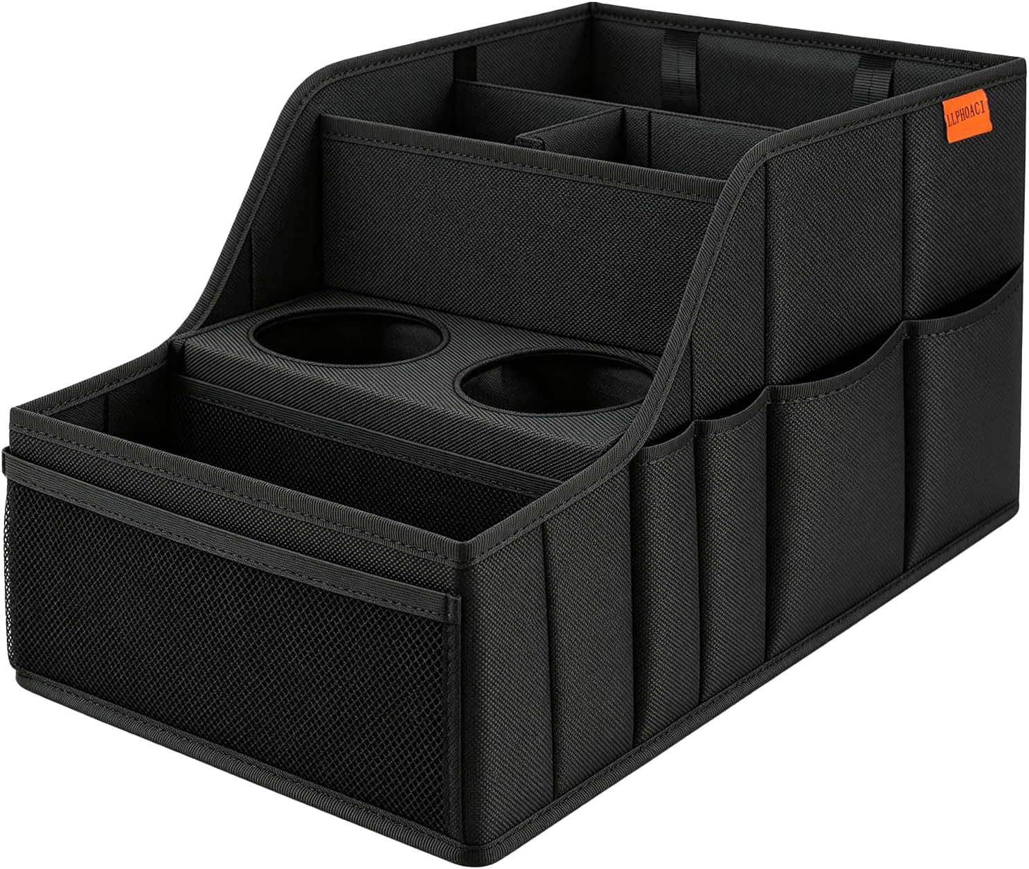 Car Seat Organizer Backseat and Passenger Seat Organizer with 9 Compartments 2 Cup Holders Car Organizer Front Seat Storage for Travel Kids，Black