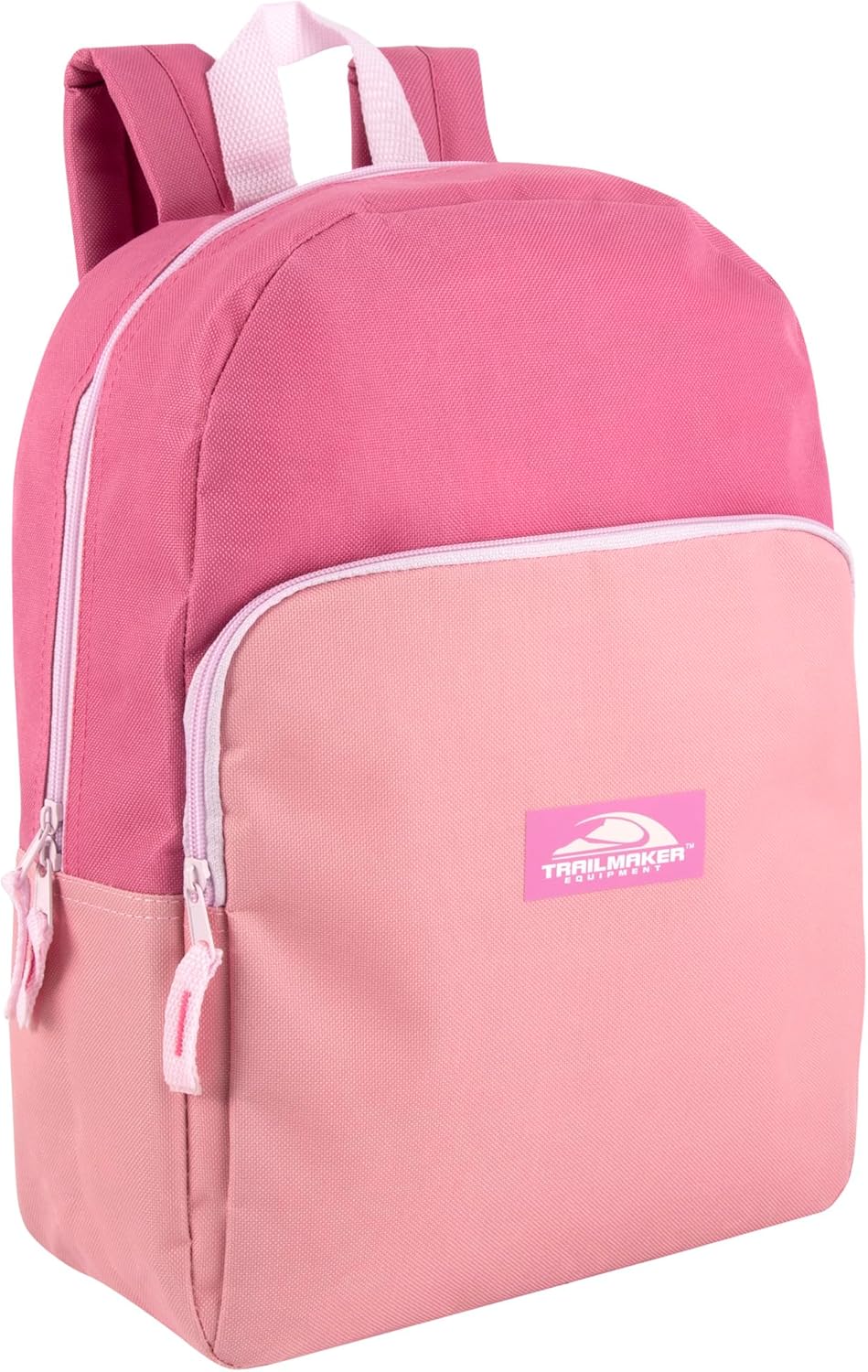 Trail maker 15 Inch Backpack for Girls, Preschool, Elementary & Middle School Students – Spacious Bookbag with Large Front Pocket, Adjustable Straps, Fits up to 13 Inch Laptop (Pink)