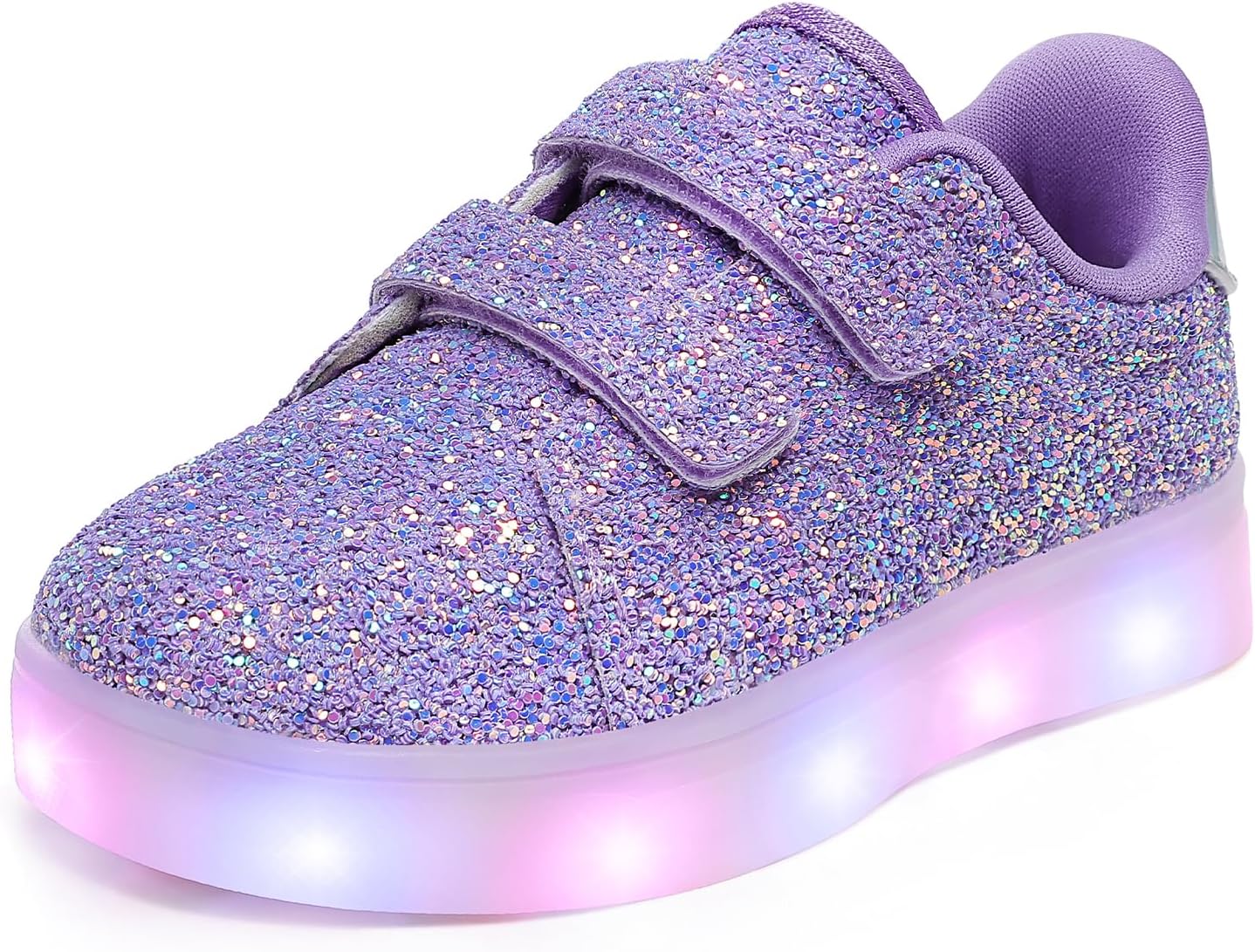 K KomForme Toddler Light Up Shoes Girls Boys Flashing Sneakers with Dual Hook and Loops