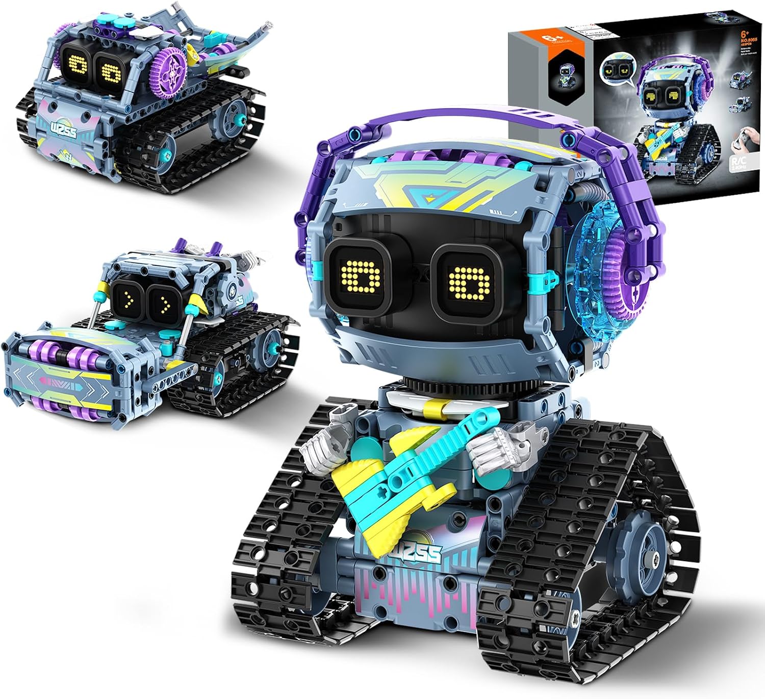STEM Robot Building Kit for Boys Ages 8-12, 3 in1 Robotics Toys with Remote & App-Controlled, 433 Pieces Buildable Robotics Coding Toy Sets for Kids Boys Girls Birthday Gifts