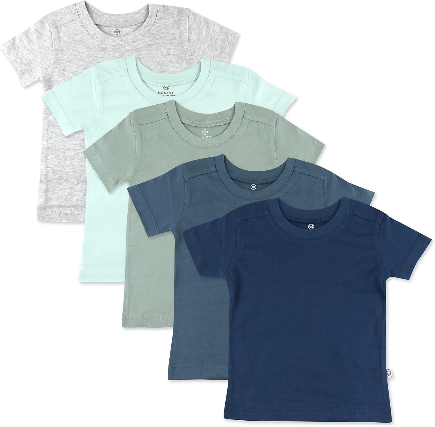HonestBaby Baby Toddler & Kids’ 100% Organic Cotton Short Sleeve T-Shirts (10-Pack)