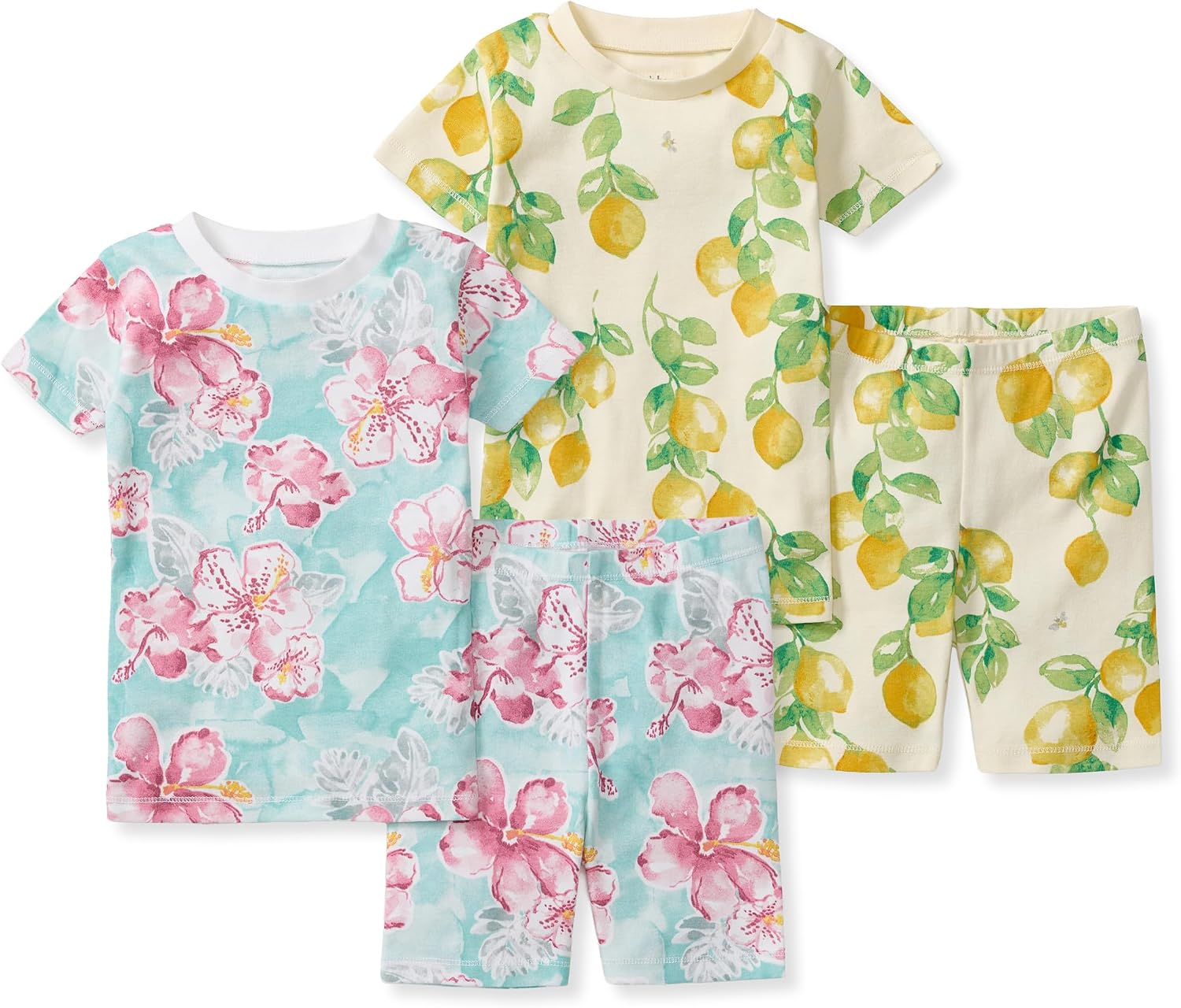 Burt’s Bees Baby Unisex Cotton Pajamas, 2-Piece Short Sleeve Tee & Shorts