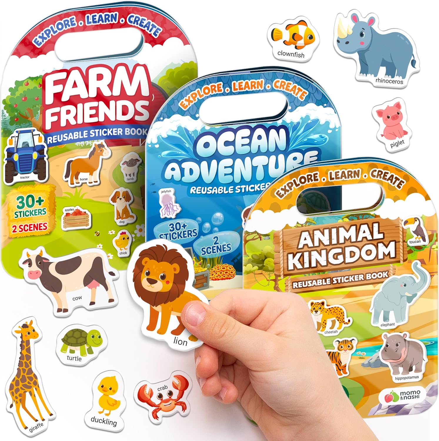 Reusable Sticker Books for Toddlers 1-3, Stickers for Toddlers 2-4 Years – Stickers for Kids Airplane Toys for Toddler 1-3, Toddler Travel Toys – Reusable Sticker Book Birthday Gifts for Boys Girls