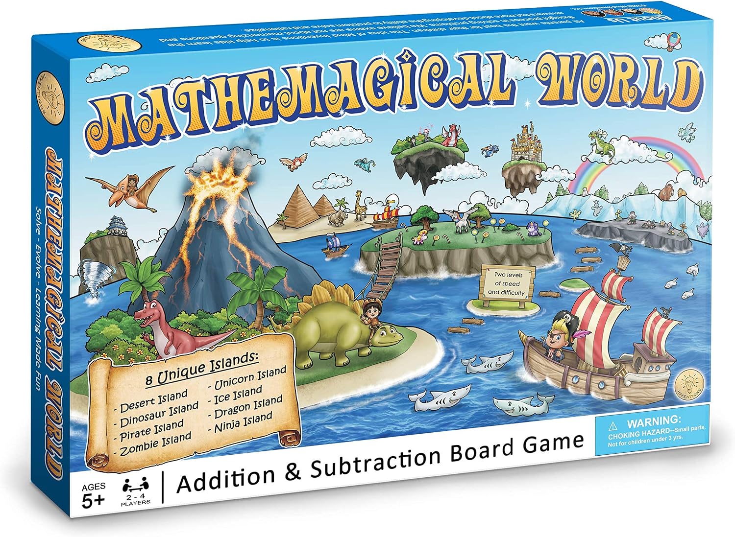 Mathemagical World – Addition & Subtraction Math Board Game for Kids, 2-4 players, Ages 5+ and Perfect for Homeschool, Kindergarten, Pre-k, and Gifted & Talented Prep