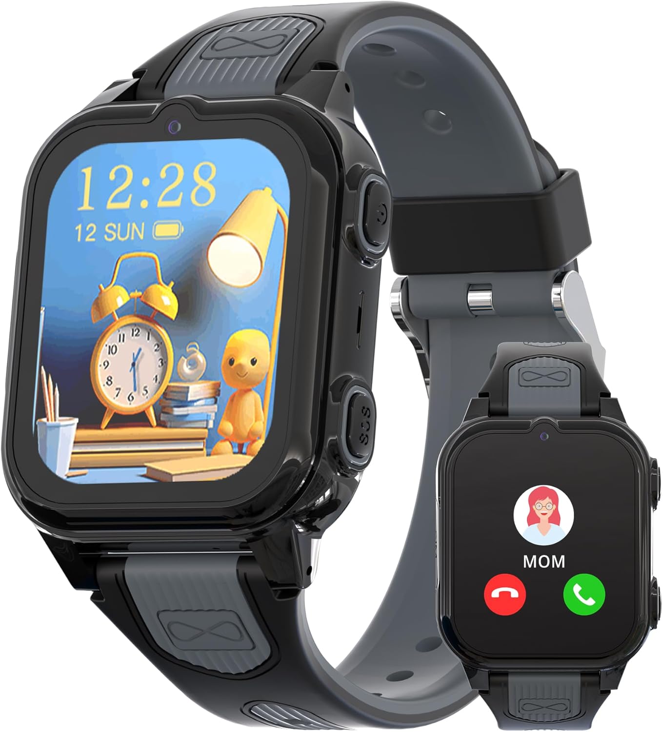 4G Kids Smart Watch with GPS Tracker Video Voice Calling Text Chat SOS Call, Waterproof Smartwatch Age 5-12, Wallpaper Store School Model Camera Pedometer Game Alarm Clock Stopwatch for Kid(Blue)
