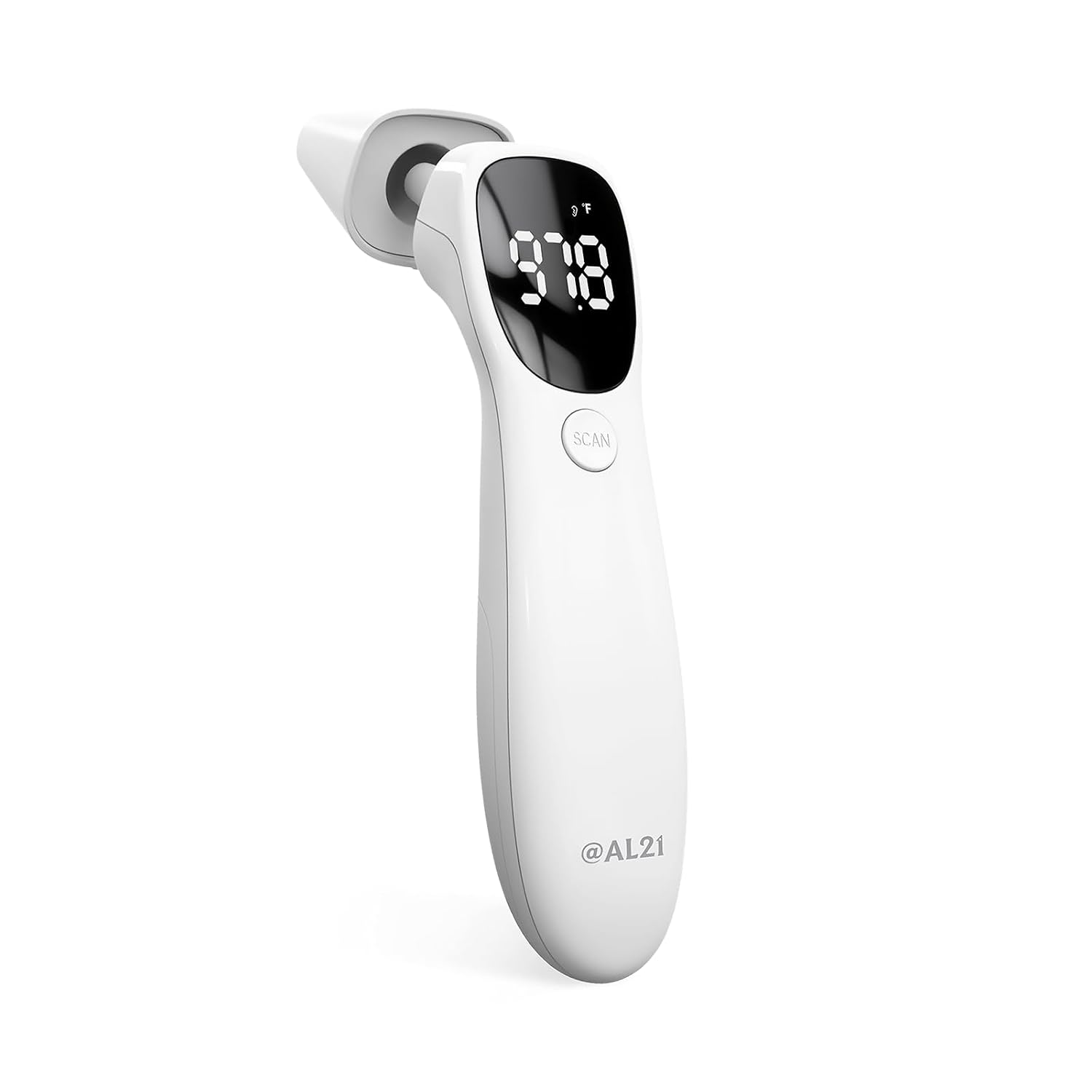 @AL21 Dual Mode Thermometer for Adults, Kids, and Babies – Infrared Digital Forehead and Ear Thermometer No Touch, Fever Alarm, 1-Second Reading, 32 Memory Recall