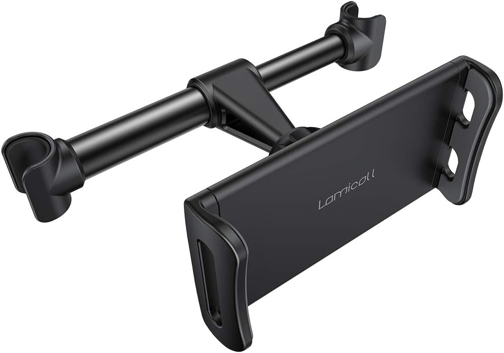 Lamicall Car Headrest Mount, Tablet Headrest Holder – Stand Cradle Compatible with iPad Pro Air Mini, Galaxy Tabs, Other 4.7-10.5″ Cellphones and Tablets – Black