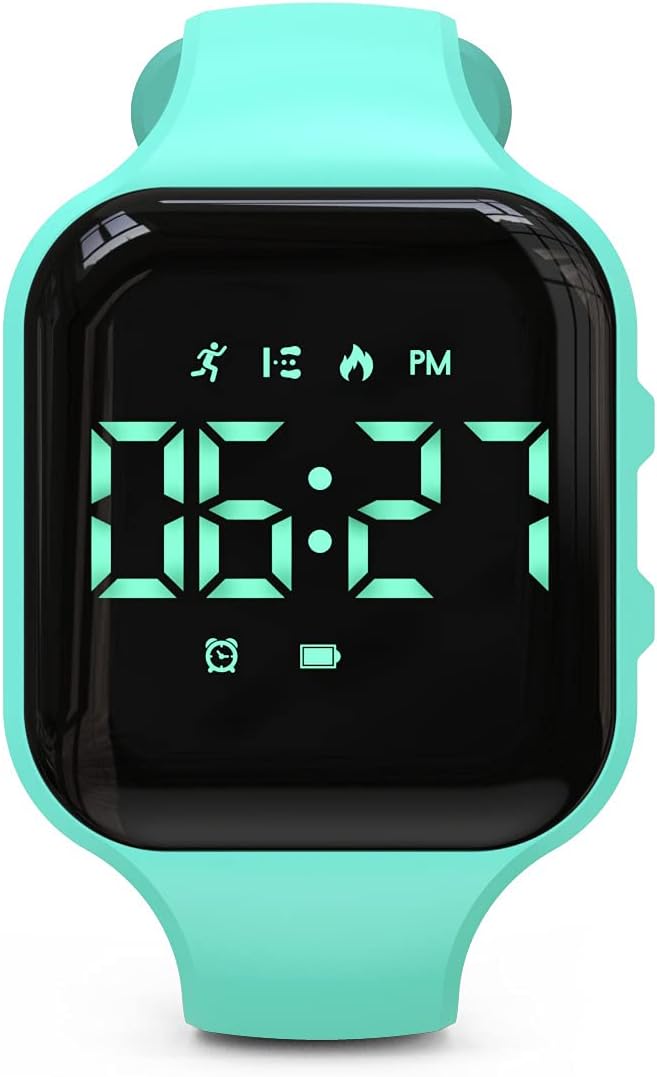 Non-Bluetooth Led Fitness Tracker Watch,Digital Pedometer Watch,with Step Counting/Distance/Calories/Stopwatch/Alarm Clock, Great Gift for Kids Teens Girls Boys Xmas