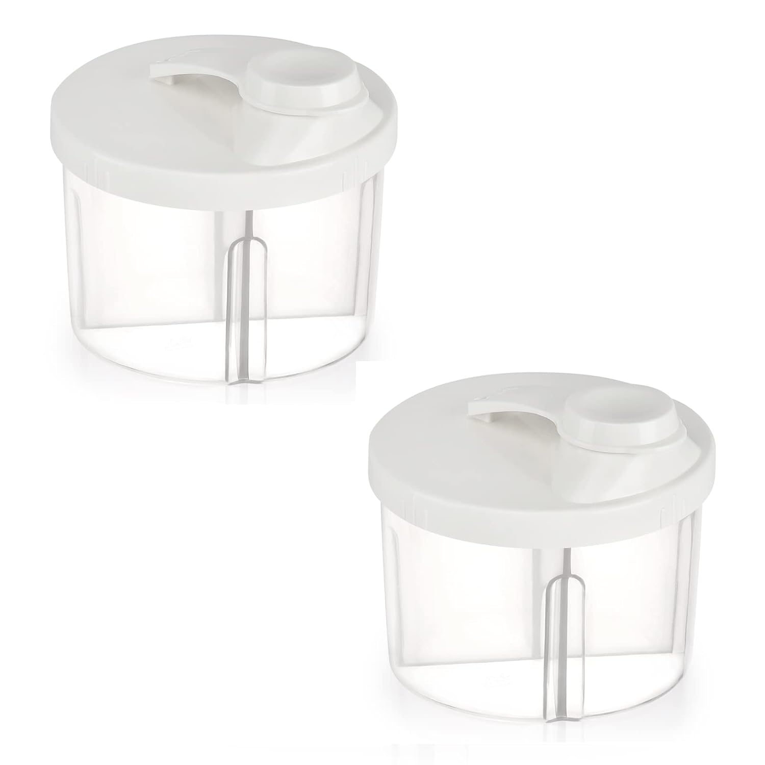Accmor Baby Formula Dispenser On The Go, Non-Spill Rotating Four-Compartment Formula Container to Go, Milk Powder Kids Snack Container for Infant Toddler Travel Outdoor, White, 2 Pack