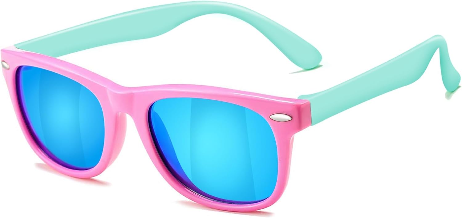 AZorb Kids Polarized Sunglasses TPEE Rubber Flexible Frame for Boys Girls Age 3-8, 100% UV Protection