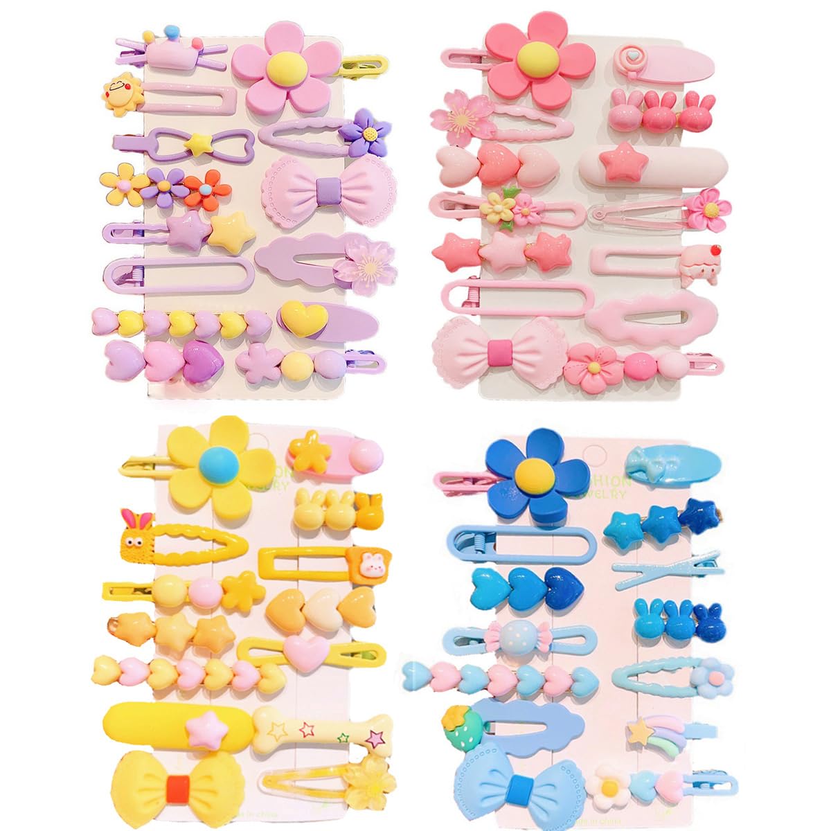 Ooosonlu 56PCS Girls Hair Clips Set Cute Hair Accessories for Girls | Candy Color Multiple Patterns Match Your Little Princess Outfit In Any Occasion