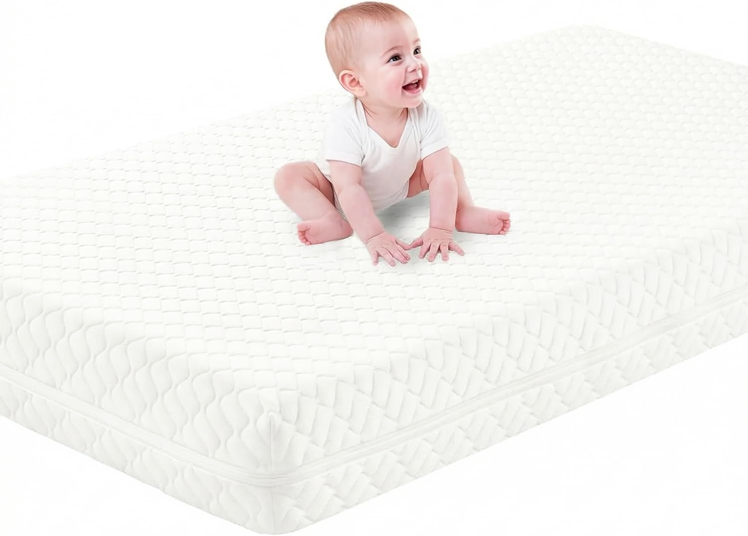 SCHNAUZER HOME Crib Mattress, Dual-Sided Breathable Baby and Toddler Memory Foam Mattress with Removable and Washable Cover, 100% Knitted Fabric, Fits Standard Cribs and Toddler Beds, 52″ x 28″ x 5″